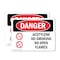 Signmission Acetylene No Smoking No Open Flames Danger Sign, Plastic, 10in W x 7in L, 2PK OS-2PACK-DS-P-710-L-1016 - alternate 1